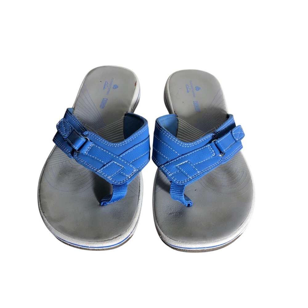 Clarks Cloudsteppers Brinkley Jazz Sandals Sz 6M light blue